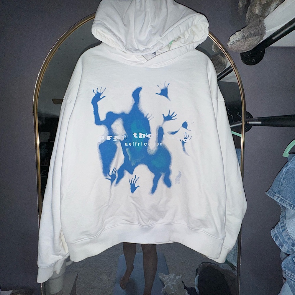 Aelfric Eden White Hoodie Shadow Graphic - image 1